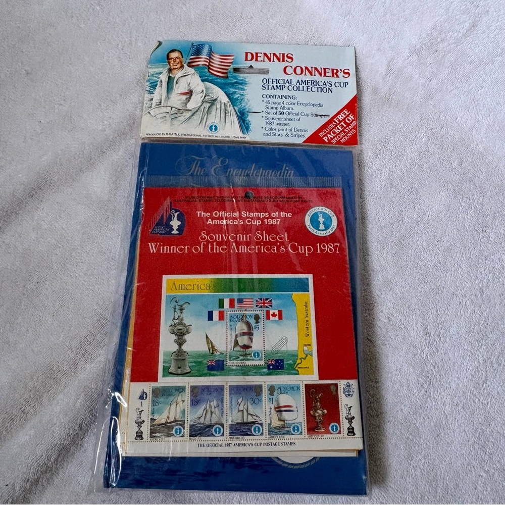Dennis Conner’s Official American Cup Stamp Collection Sealed Vintage 1987